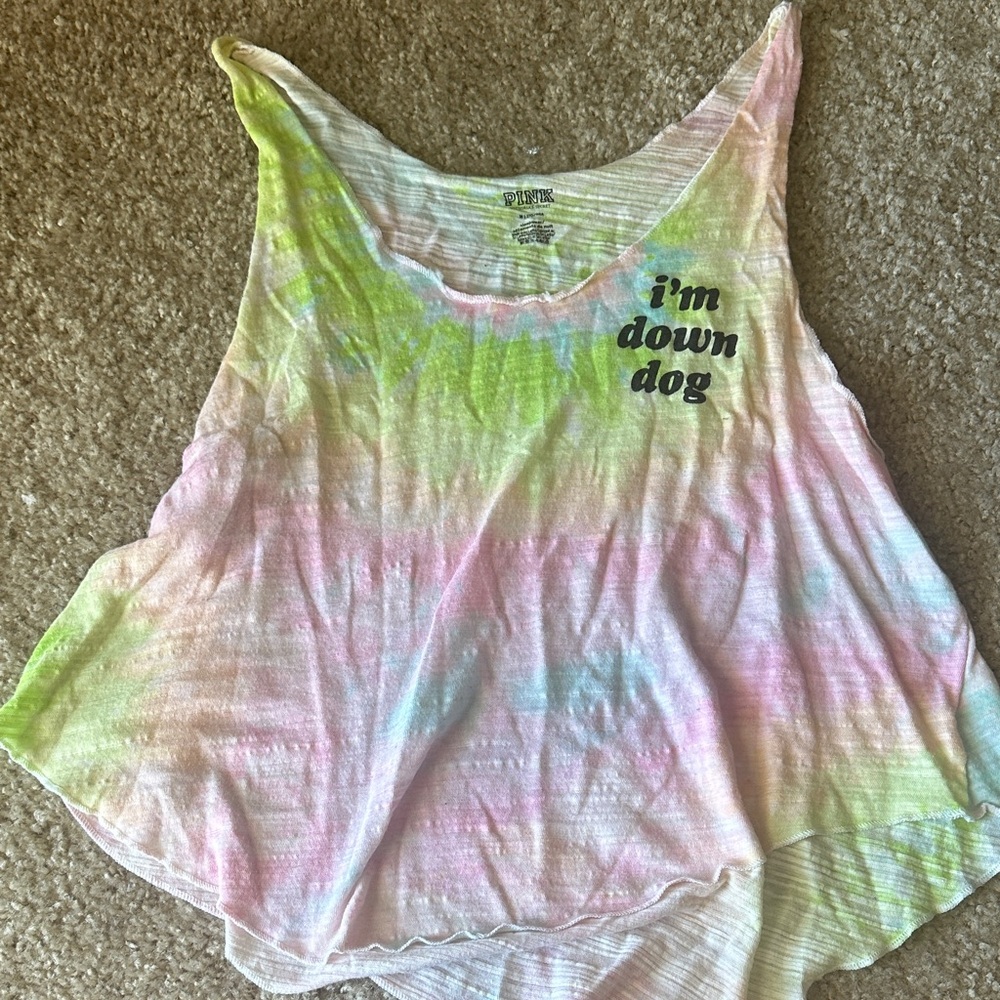 Victoria’s Secret Pink Multicolor Tie-Dye Tank Top